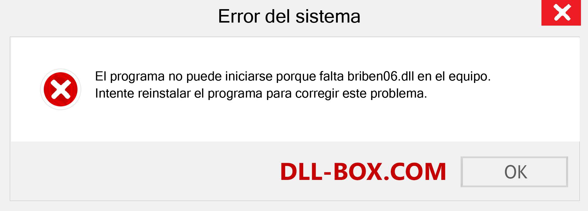 ¿Falta el archivo briben06.dll ?. Descargar para Windows 7, 8, 10 - Corregir briben06 dll Missing Error en Windows, fotos, imágenes